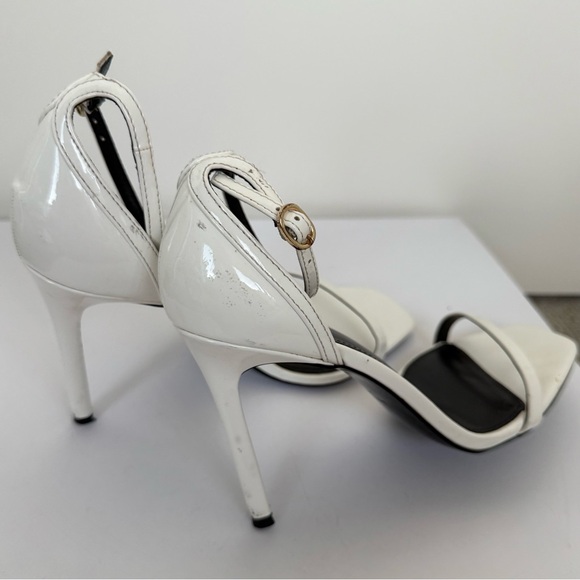 Mango White Patent Ankle-Cuff Strap Stiletto Heels Sandals. US 7.5 EU 38. Used. - Picture 11 of 16